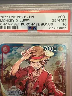 2022 One Piece Championship Preliminary Top Prize Monkey D. Luffy PSA 10 - Image 2
