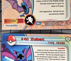 Pokemon 1999 Topps TV Pokemon Cards - #41 zubat & #42 golbat - Image 5
