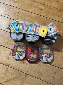 3 x Tins of Energy Cards - Pokemon Card Joblot Bundle - Tins Included - Image 1