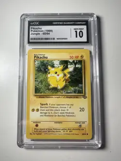 1999 Pokemon TCG Pikachu Jungle Card 60/64 Unlimited CGC GEM MINT 10 - Image 1