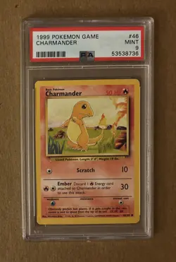 1999 Pokemon Charmander Game Card #46 PSA 9 - Image 1