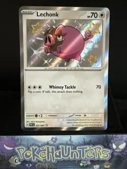 Pokemon Card Lechonk 207/091 Paldean Fates Baby Shiny Rare Near Mint - Image 1