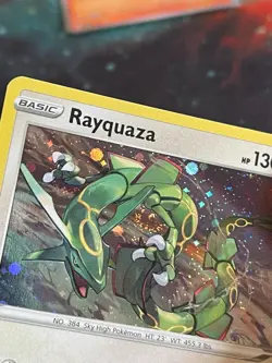 POKEMON RAYQUAZA SWSH029 BLACK PROMO STAR COSMOS WITH SWIRL HOLOFOIL NM CARD - Image 3