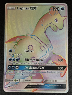 Lapras GX Full Art Holo Card 151/149 Rainbow Secret Rare Sun & Moon - NM - Image 1