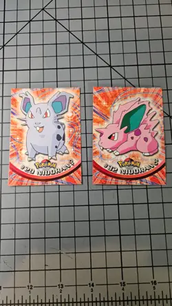 Pokemon 1999 Topps TV Pokemon Cards - #29 nidoran (f) & #32 Nidoran (m) - Image 1