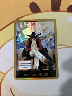 DON!! Card (Dracule Mihawk) (Gold) The Azure Sea's Seven Foil - Image 1