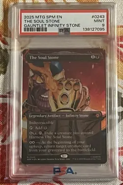 Magic The Gathering Marvel Spider Man #243 Soul Stone Borderless PSA 9 Thanos - Image 1