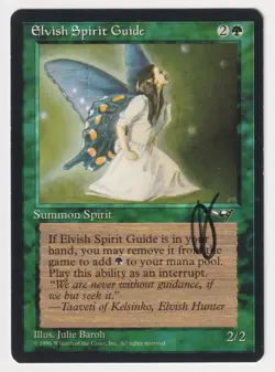 Signed Elvish Spirit Guide Proof MP Alliances Artist Julie Baroh MTG Magic AP! - Image 1