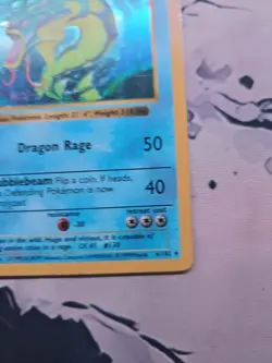 Gyarados Base Set 1995 96 98 99 Pokemon Card Shadowless MP+ - Image 4