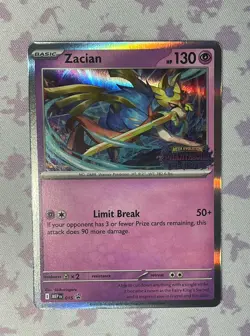 Zacian 015 STAMPED Prerelease Phantasmal Flames Black Star Promo Pokemon TCG NM - Image 1