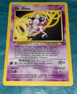 Pokemon TCG Jungle Mr. Mime 22/64 Regular Rare Card Wotc - Image 1