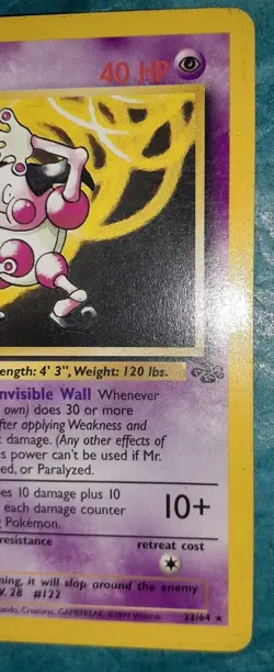 Pokemon TCG Jungle Mr. Mime 22/64 Regular Rare Card Wotc - Image 2