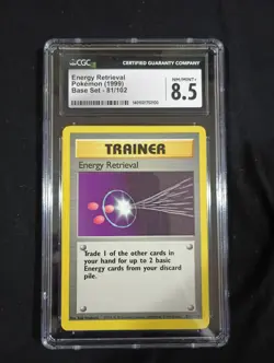 Shadowless Energy Retrieval - 81/102 - Uncommon Base Set Pokemon TCG - CGC 8.5 - Image 1