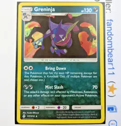 2019 GRENINJA REVERSE HOLO RARE card 117/214 SM Unbroken Bonds Pokemon - Image 1