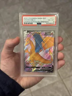 2020 Pokemon SWSH BSP - Charizard V #50 - Champions Path Elite Trainer Box PSA 6 - Image 1