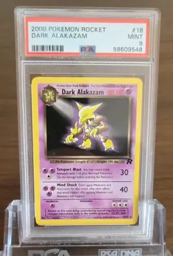 PSA 9 Dark Alakazam Team Rocket 18/82 Unlimited Pokemon Card Non Holo MINT - Image 1