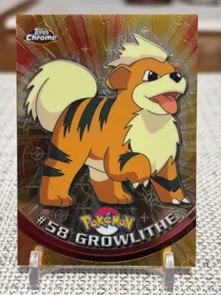 2000 Topps Chrome Pokemon #58 Growlithe (Chrome) NM - Image 1