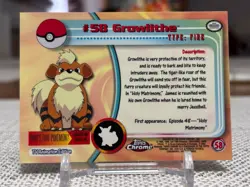 2000 Topps Chrome Pokemon #58 Growlithe (Chrome) NM - Image 2