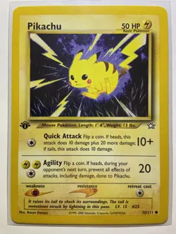 Pikachu 1st Edition 70/111 Neo Genesis non Holo Pokemon - Image 1