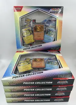 Pokemon TCG Prismatic Evolutions Poster Collection Box x5 Brand New Sealed - Image 1