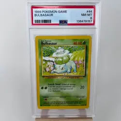 1999 POKEMON BASE SET UNLIMITED #44 BULBASAUR PSA 8 - Image 1