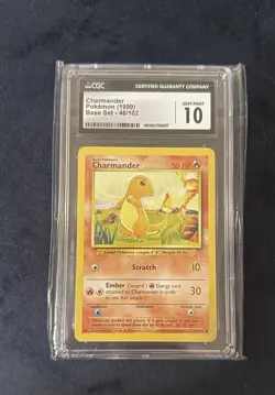 1999 Pokemon Base Set 46/102 Charmander CGC 10 Gem Mint - Image 1