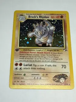 Pokemon TCG Brock's Rhydon Gym Heroes 2/132 Holo 1st Edition - Image 1