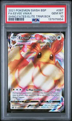 2021 POKEMON SWSH BLACK STAR PROMO #087 FULL ART/EEVEE VMAX PSA 10 - Image 1