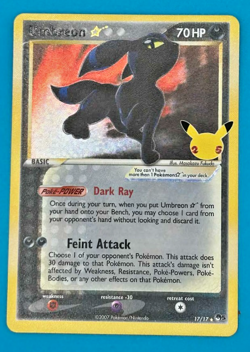 Pokemon TCG Umbreon Gold Star 17/17 Celebrations Classic Collection Holo - Image 1