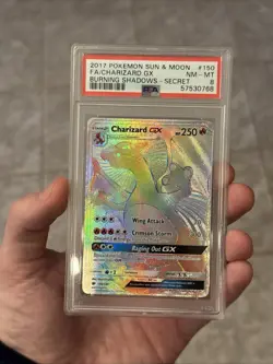 RARE PSA 8 2017 Pokemon Sun & Moon F.A. Charizard Gx Burning Shadows Secret! - Image 2