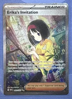 Pokemon TCG Scarlet & Violet Trainer Supporter Erika's Invitation 203/165 - Image 1