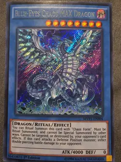 Blue-Eyes Chaos MAX Dragon Secret Rare MVP1-ENS04 1st Edition Yu-Gi-Oh! NM - Image 1