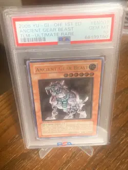 Yugioh! PSA 10 Ancient Gear Beast (TLM-EN007) Ultimate Rare - 1st Edition - Image 1