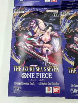 x55 One Piece OP-14 The Azure Sea's Seven Sleeved Blister Booster Packs OP14 - Image 4