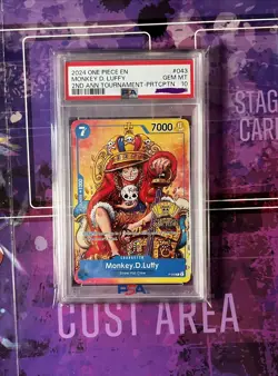 Monkey.D.Luffy (2nd Anniversary Stamped Promo) P-043 One Piece Promotion PSA 10 - Image 1