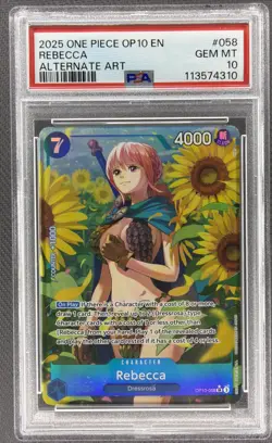 2025 ONE PIECE OP10-ROYAL BLOOD ALTERNATE ART #058 REBECCA PSA 10 - Image 1