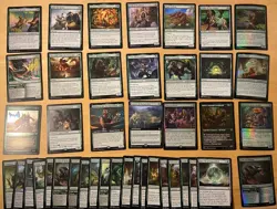 MTG Lot Of 42 Battle For Baldur’s Gate GREEN Cards Including FOILS - Image 1