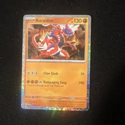 Pokemon Koraidon Card Holo Rare 130 HP Claw Slash Rampaging Fang - Image 1