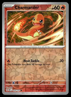 Charmander 26/197 Pokemon Card Obsidian Flames Common 60 HP Rev Holo NM H30 - Image 1