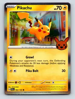 Basic Pikachu HP 70 Pika Bolt Attack Rarity Yellow Colorful Pokemon - Image 1
