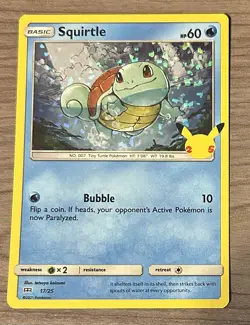 2021 McDonald's Pokemon 25th Anniversary Card SQUIRTLE 17/25 HOLO NM - Image 1