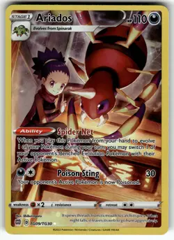 Ariados TG09/TG30 SWSH09: Brilliant Stars Trainer Gallery NM Pokemon Card TCG - Image 1