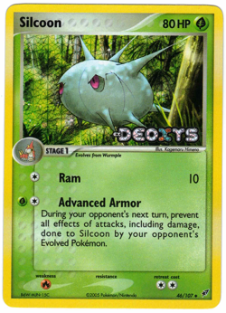 Silcoon 46/107 EX Deoxys Reverse Holo Rare Stamped Pokemon Card - Image 1