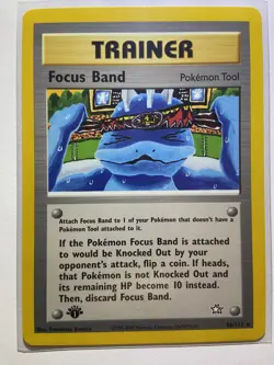 Pokemon TCG Focus Band 86/111 Neo Genesis 1st Edition Rare Card NM/LP - Image 1