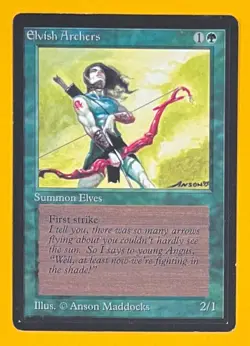 MTG ELVISH ARCHERS Beta (OldManMTG 012-539) - Image 1