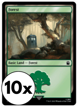 MTG - 10 x Forest (204) - Universes Beyond: Doctor Who - Basic Land - Image 1
