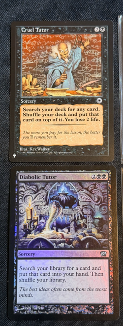6 Magic the Gathering MTG Cruel Rhystic Diabolic Idyllic Tutor Lot Foil MP/LP - Image 4