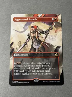 Aggravated Assault MTG (Anime Borderless) Wilds of Eldraine: Enchanting Tales NM - Image 1
