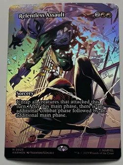 MTG Marvel Universe Relentless Assault Sorcery MYTHIC FOIL #0025 - Image 1