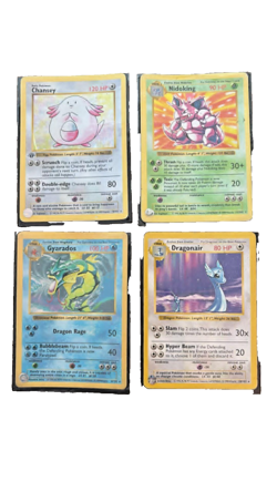 Pokemon Base Set Holo Bundle - Chansey, Nidoking, Gyarados, Dragonair (4 Cards) - Image 1